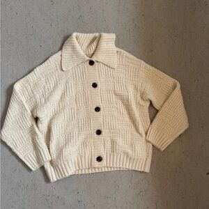 Faherty Off-White Knit Cardigan